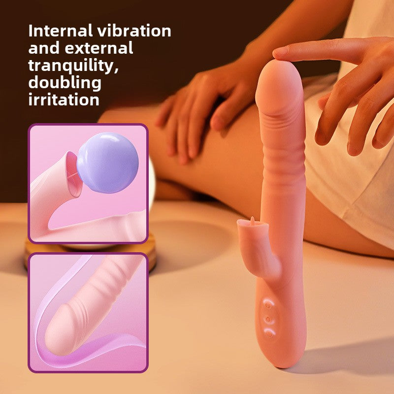 Tongue Licking Telescopic Vibrator Female Appliance