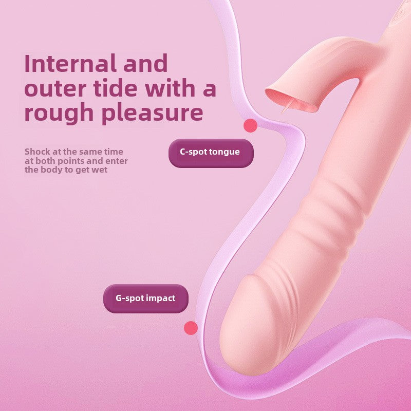 Tongue Licking Telescopic Vibrator Female Appliance